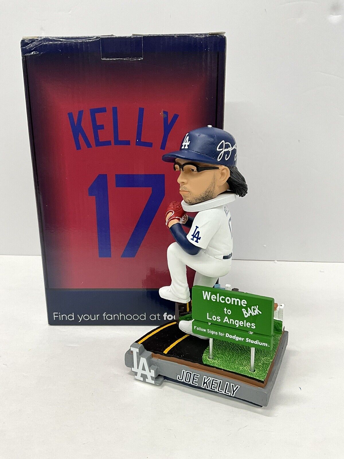 JOE KELLY SIGNED WELCOME BACK TO LA DODGERS FOCO /72 BOBBLEHEAD PSA 3C13436