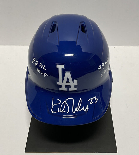 KIRK GIBSON 88 WS CHAMP SIGNED FULL SIZE DODGERS HELMET W/4 INSCRIPTIONS W140621