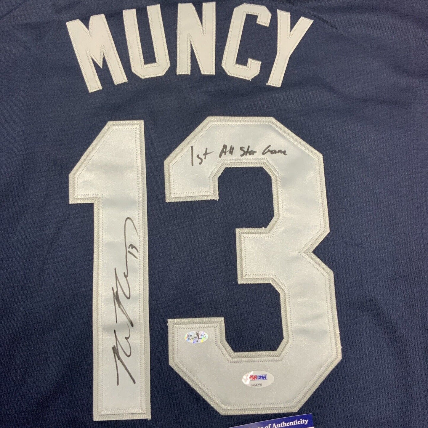 DODGERS MAX MUNCY SIGNED 2019 ALL STAR GAME JERSEY PSA 1ST ALL STAR GAME 8A64289