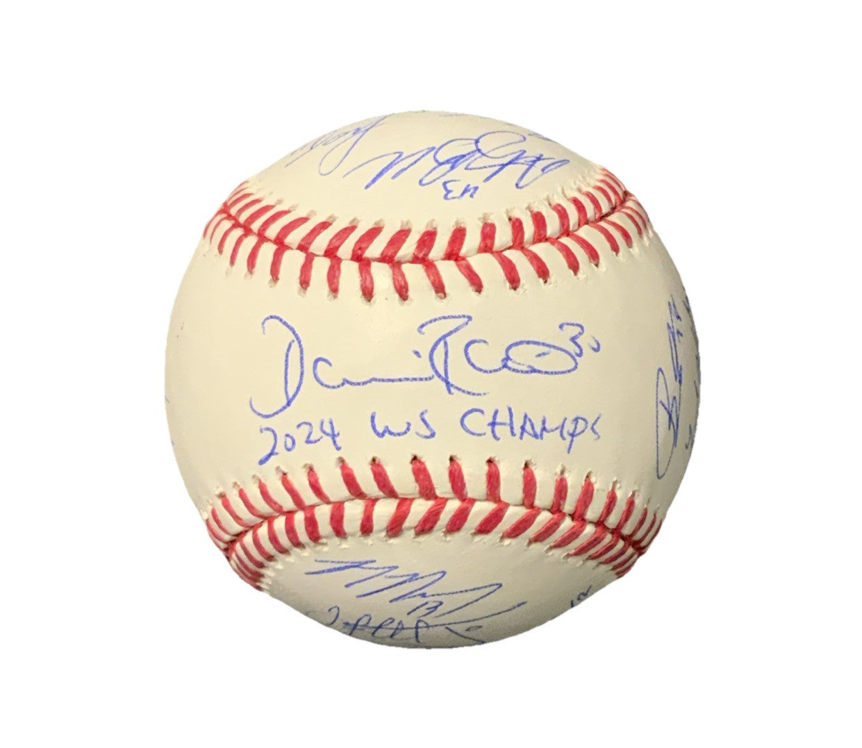 DODGERS SIGNED 2024 WORLD SERIES BALL 21 AUTOS FREEMAN TEO MUNCY BUEHLER PSA 055