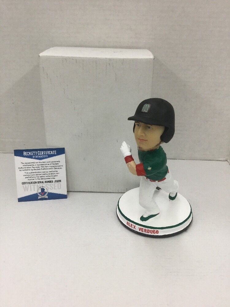 ALEX VERDUGO DODGERS SIGNED CUSTOM GREEN MEXICO NATIONAL TEAM BOBBLEHEAD BAS229