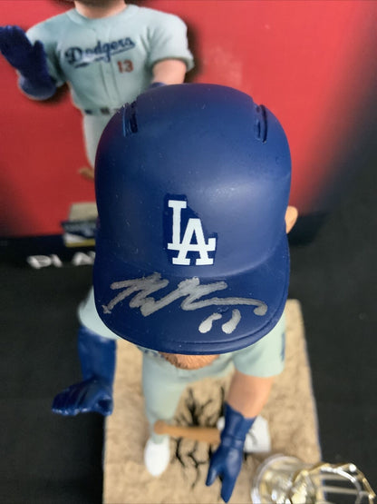 MAX MUNCY DODGERS SIGNED FOCO CHAMPIONSHIP BOBBLEHEAD PSA 9A99403