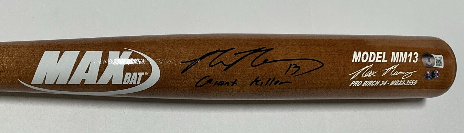 MAX MUNCY DODGERS SIGNED GOLD MAXBAT GAME MODEL BAT "GIANT KILLER" BAS WZ79539