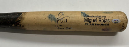 MIGUEL ROJAS MARLINS DODGERS GAME USED MARUCCI CB15 PRO BAT "GAME USED" PSA