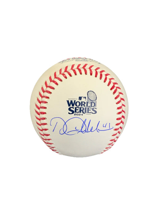 DANIEL HUDSON DODGERS SIGNED 2024 WORLD SERIES BASEBALL  PSA