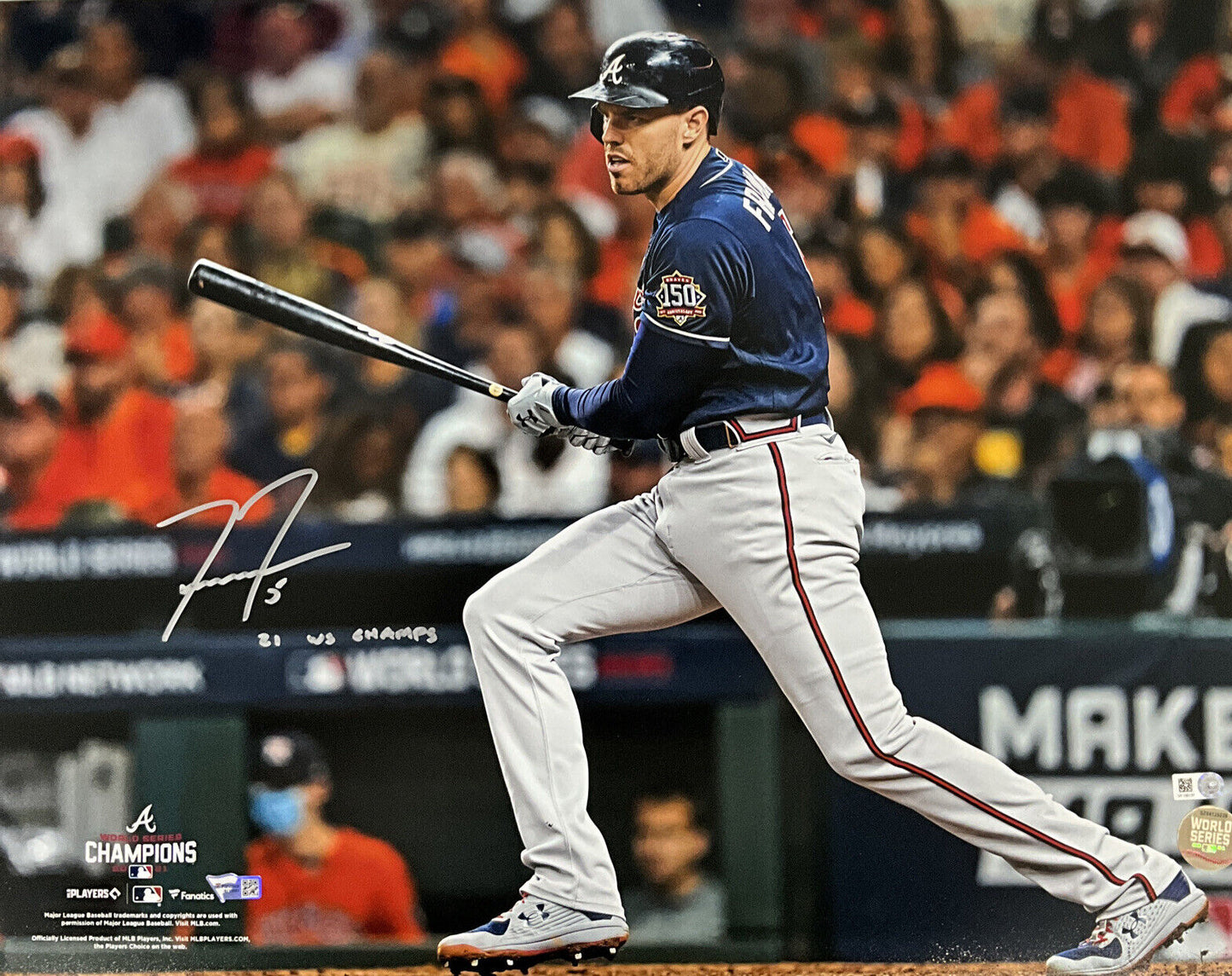 FREDDIE FREEMAN ATLANTA BRAVES SIGNED 16X20 WS PHOTO "21 WS CHAMPS" MLB VT130137