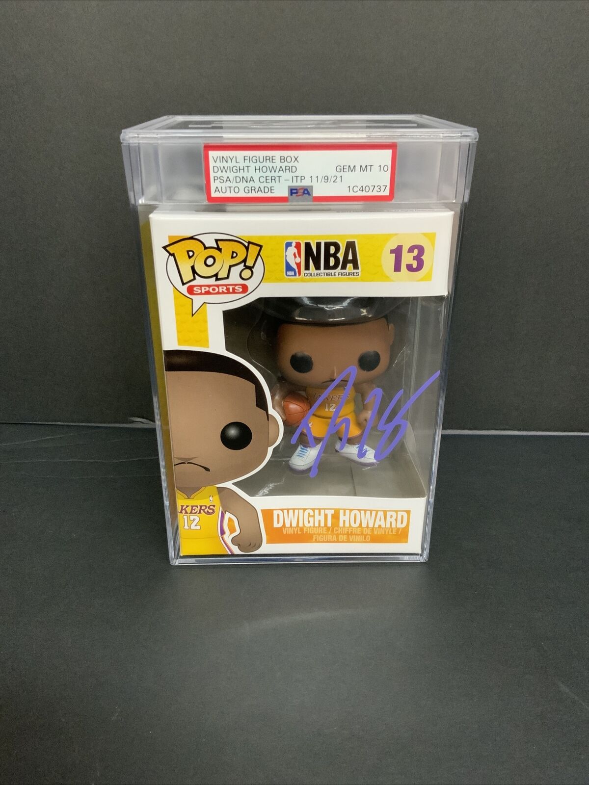 DWIGHT HOWARD SIGNED LAKERS #13 FUNKO POP PSA SLABBED GEM MINT 10 AUTO 1C40737