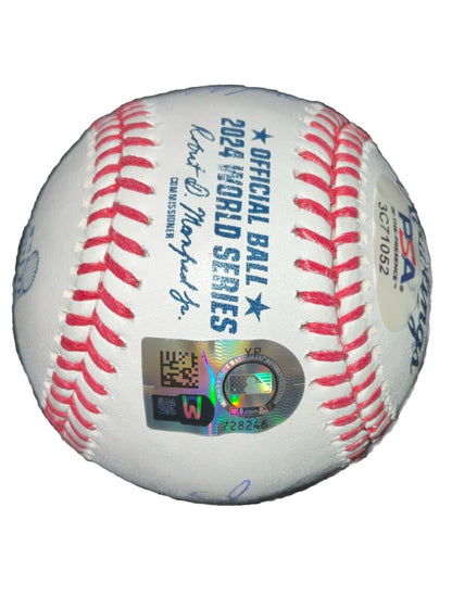 DODGERS SIGNED 2024 WORLD SERIES BALL 17 AUTOS FREEMAN TEO MUNCY BUEHLER PSA 052