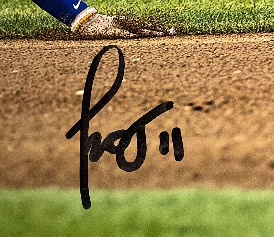 MIGUEL ROJAS DODGERS SIGNED 8X10 DIVING CATCH PHOTO PSA WITNESS