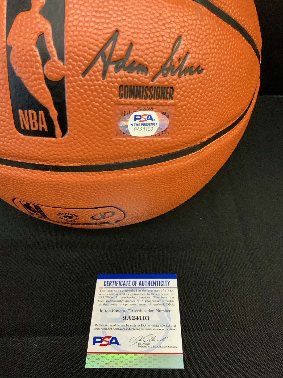 SHAQUILLE O'NEAL DEREK FISHER SIGNED BASKETBALL "BACK 2 BACK 2 BACK" PSA 9A24103