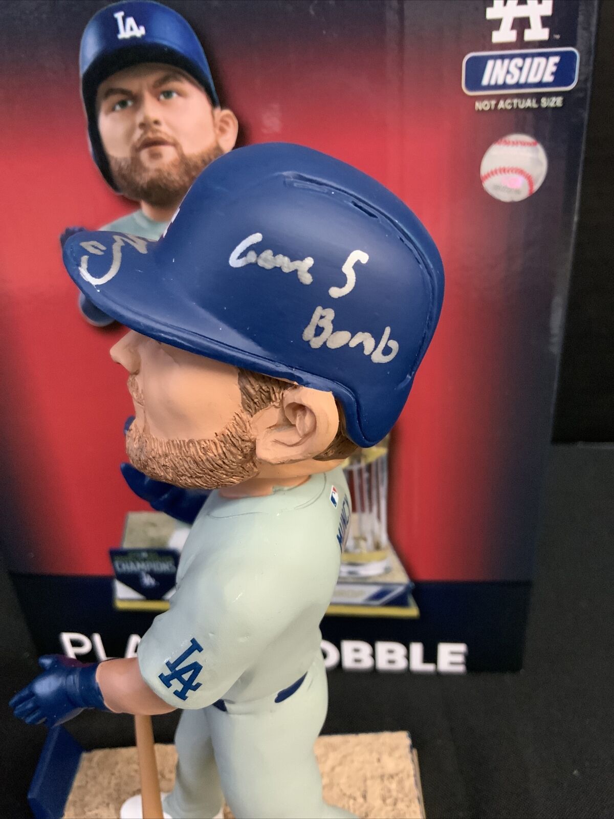 MAX MUNCY DODGERS SIGNED FOCO CHAMPIONSHIP BOBBLEHEAD "GAME 5 BOMB" PSA 9A99280