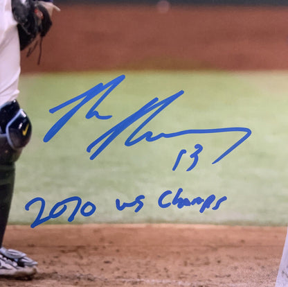 MAX MUNCY DODGERS SIGNED 16X20 WORLD SERIES GAME 5 HR PHOTO "2020 WS CHAMPS" PSA