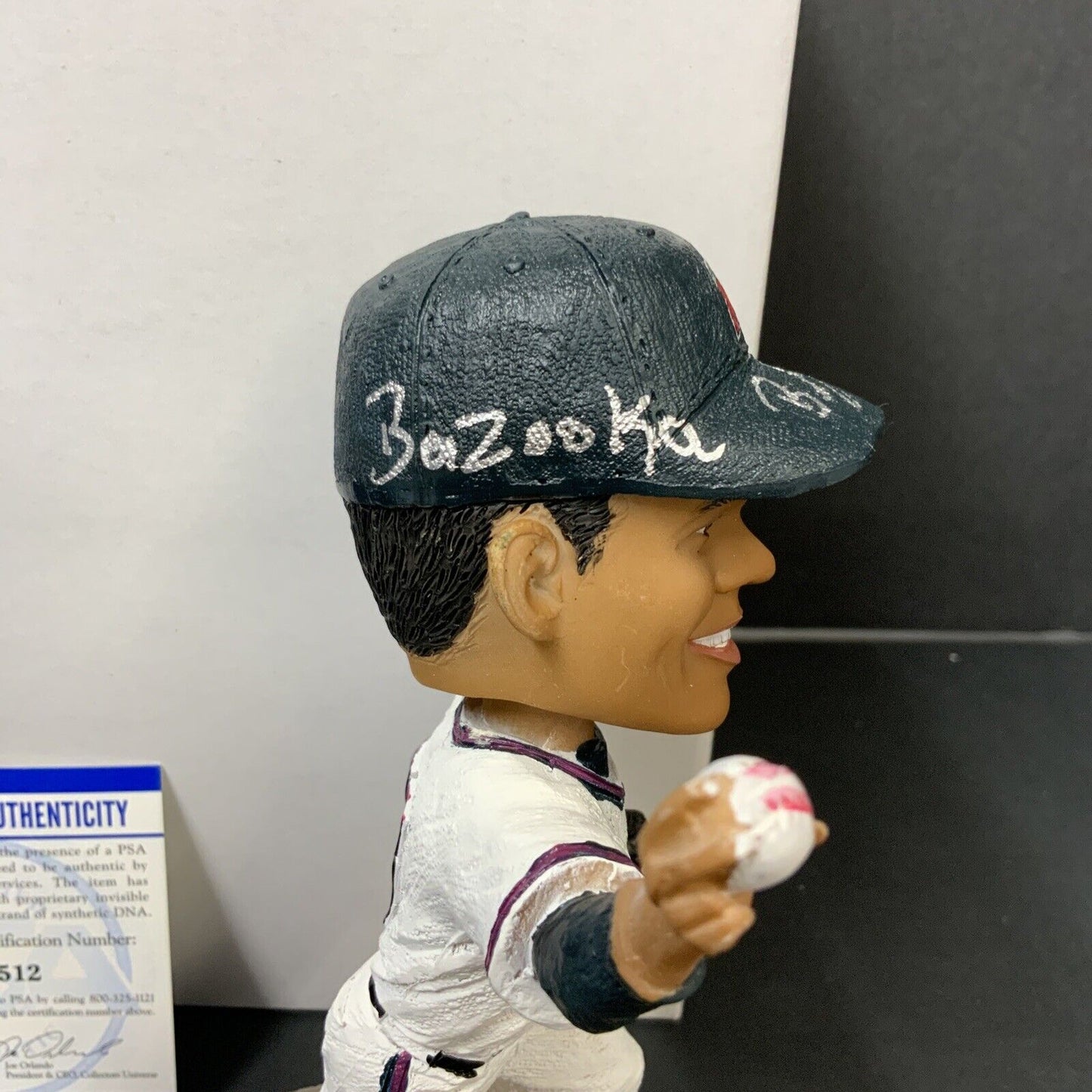 BRUSDAR GRATEROL DODGERS SIGNED MIRACLE MUSSELS BOBBLEHEAD "BAZOOKA" PSA 1C13512