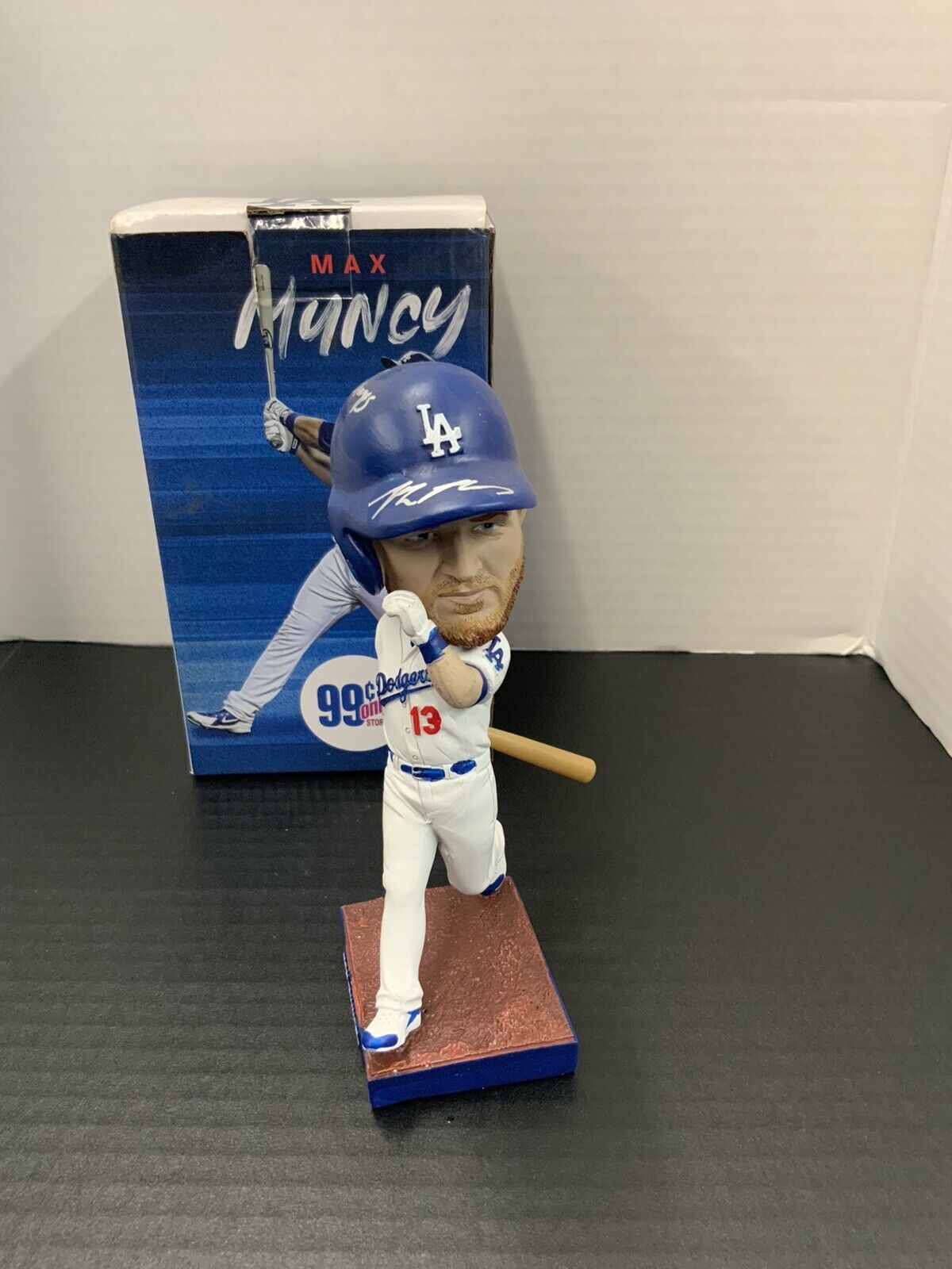 MAX MUNCY DODGERS SIGNED SGA BOBBLEHEAD "2020 WS CHAMPS" INSCRIPTION MLB COA