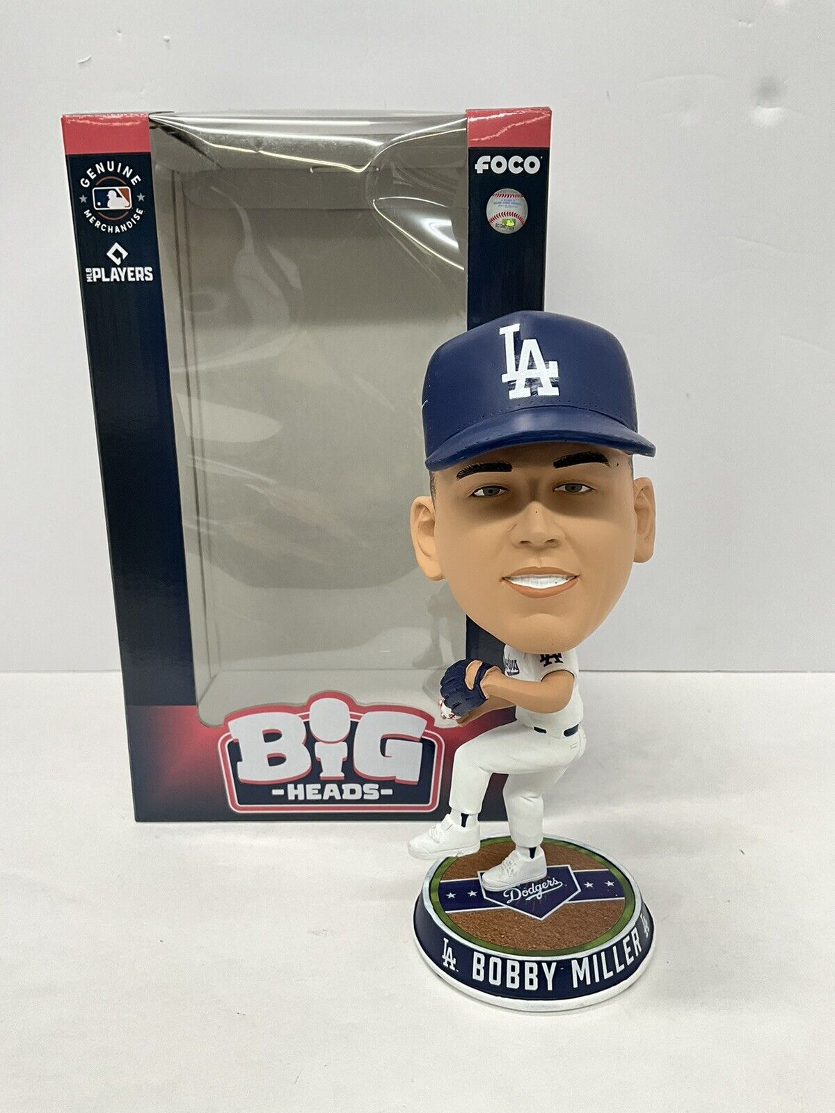 BOBBY MILLER SIGNED DODGERS FOCO BIGHEAD LIMITED #/123 BOBBLEHEAD PSA RG50492