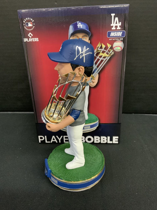 CHRIS TAYLOR DODGERS SIGNED FOCO CHAMPIONSHIP BOBBLEHEAD PSA 1C01599