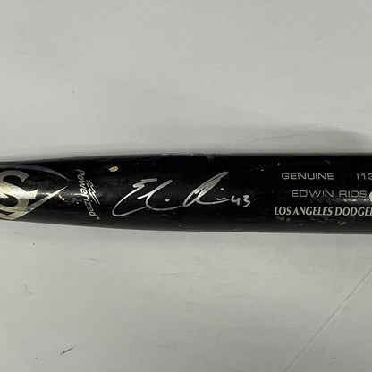 EDWIN RIOS DODGERS 2020 WS CHAMPION SIGNED LS GAME USED BAT PSA RG14838