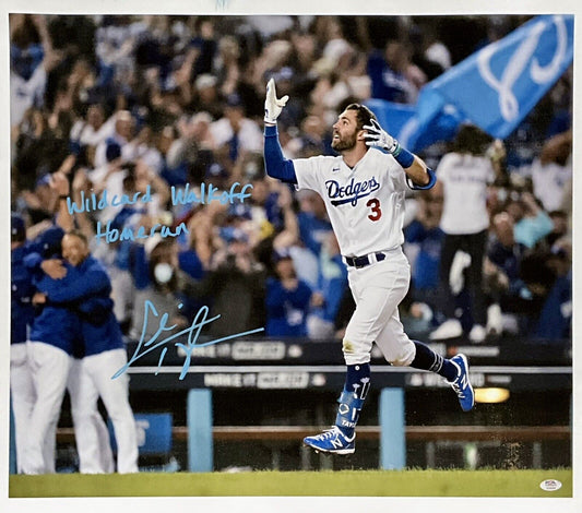 CHRIS TAYLOR DODGERS SIGNED 22X26 CANVAS "WILDCARD WALKOFF HOME RUN" PSA 2C53364