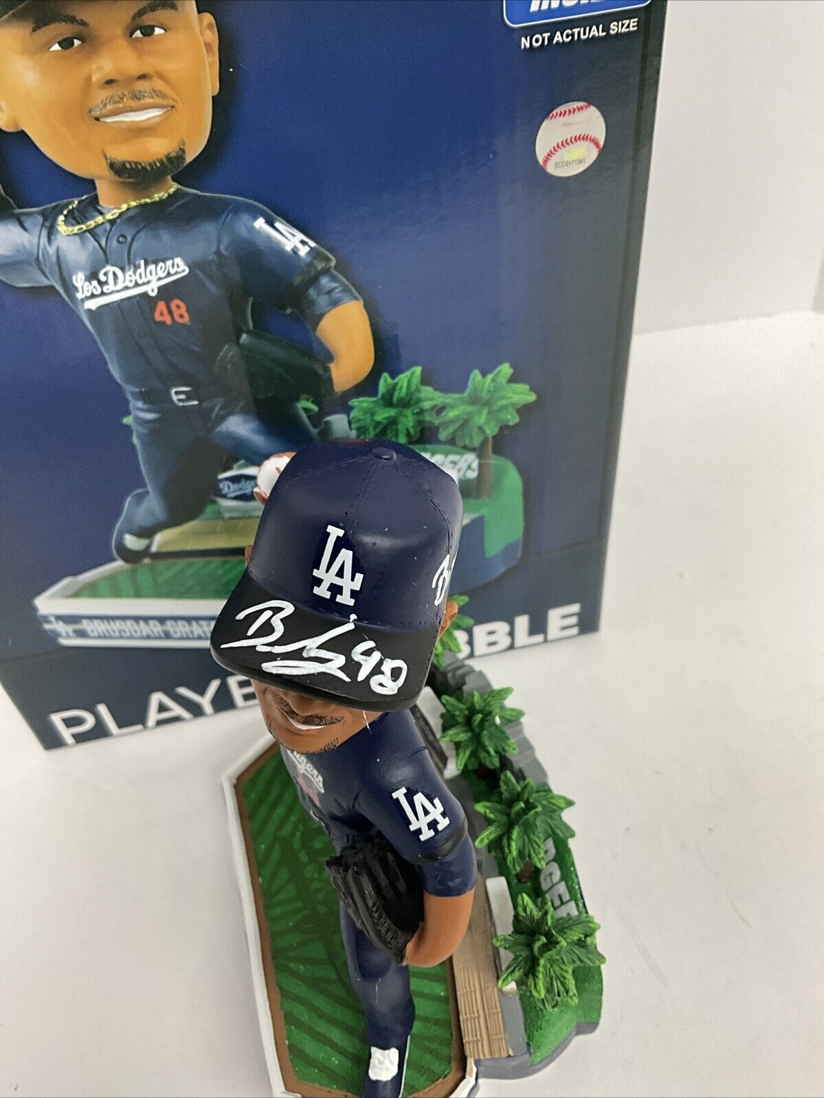 BRUSDAR GRATEROL SIGNED DODGERS FOCO CITY CONNECT BOBBLEHEAD BAZOOKA PSA 3C24585