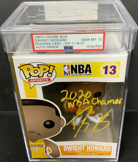 DWIGHT HOWARD SIGNED LAKERS FUNKO POP "NBA CHAMPS" GEM MT 10 PSA SLABBED 1C40755