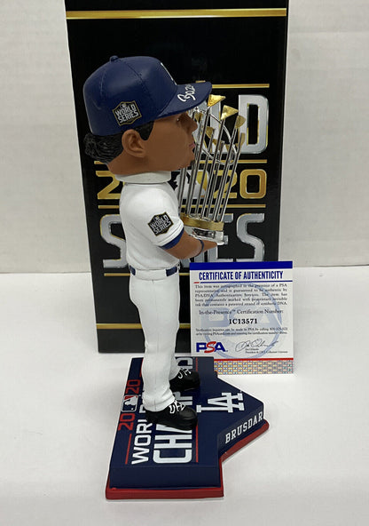 BRUSDAR GRATEROL DODGERS SIGNED 2020 WS FOCO BOBBLEHEAD "BAZOOKA" PSA 1C13571