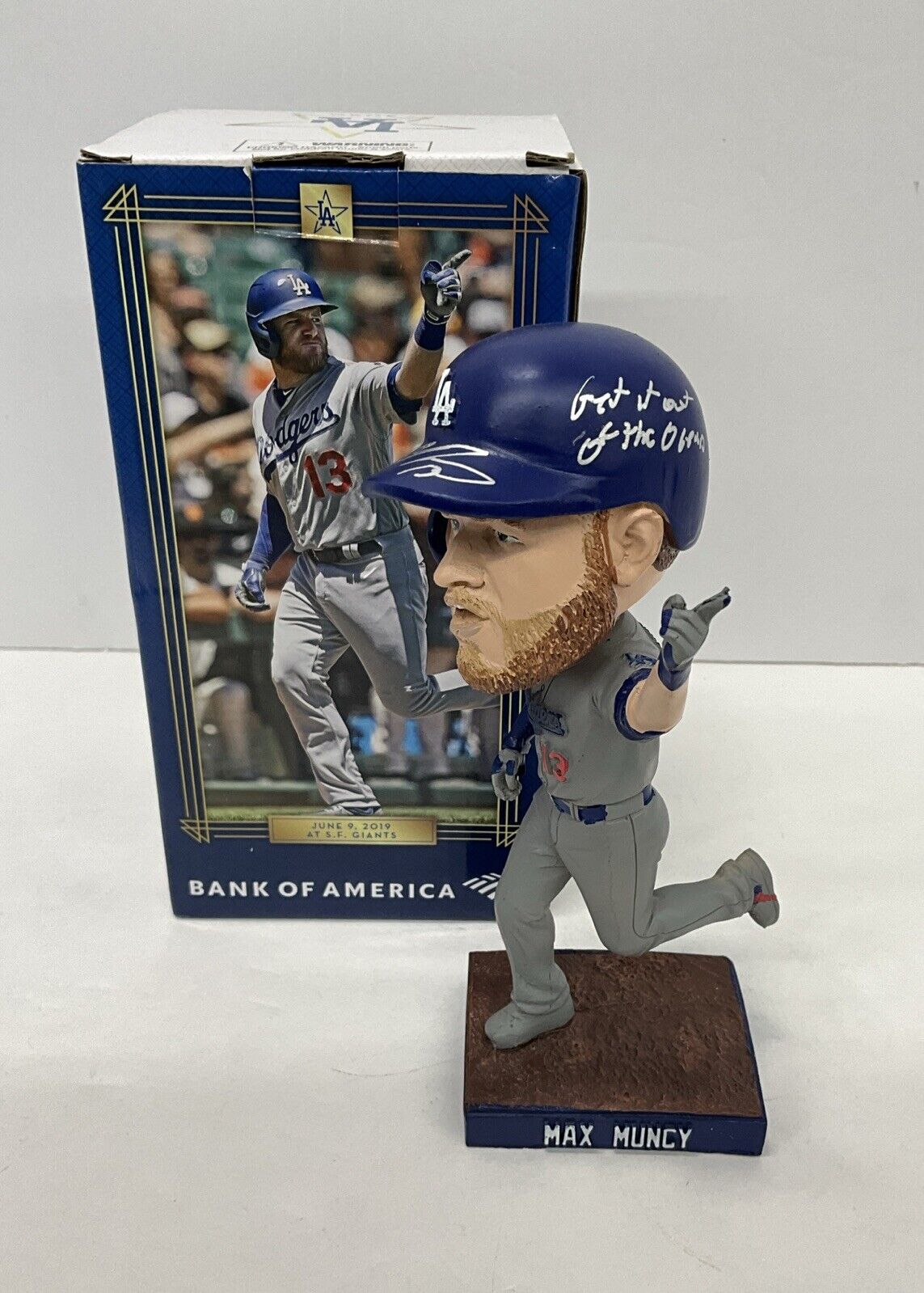 MAX MUNCY SIGNED DODGERS 2021 BOBBLEHEAD "GET IT OUT OF THE OCEAN" PSA 2C51374