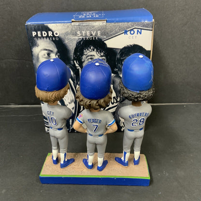 1981 WS TRI-MVP SIGNED DODGERS BOBBLEHEAD CEY, GUERRERO, YEAGER PSA 9A55593