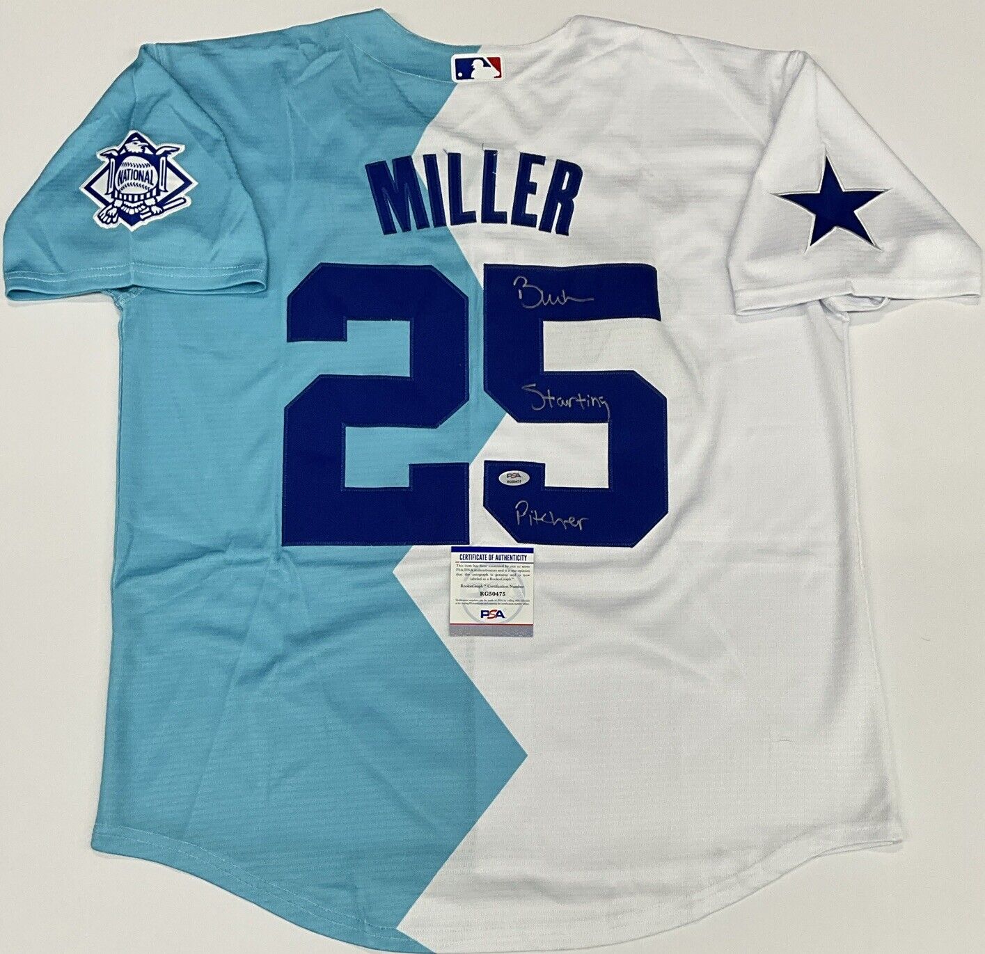 BOBBY MILLER DODGER SIGNED 2022 FUTURES GAME JERSEY STARTING PITCHER PSA RG50475