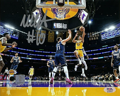 MAX CHRISTIE LOS ANGELES LAKERS SIGNED 8X10 VS MAVERICKS LUKA DONCIC PHOTO PSA