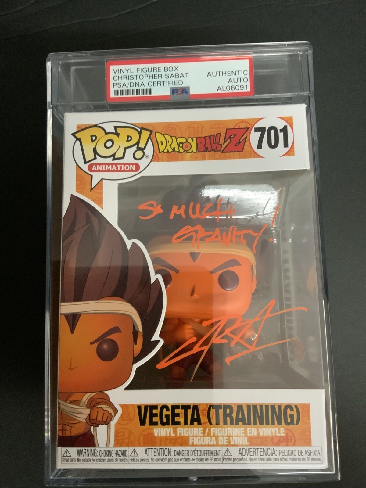 CHRISTOPHER SABAT SIGNED VEGETA (TRAINING) #701 FUNKO POP PSA SLABBED AL06091