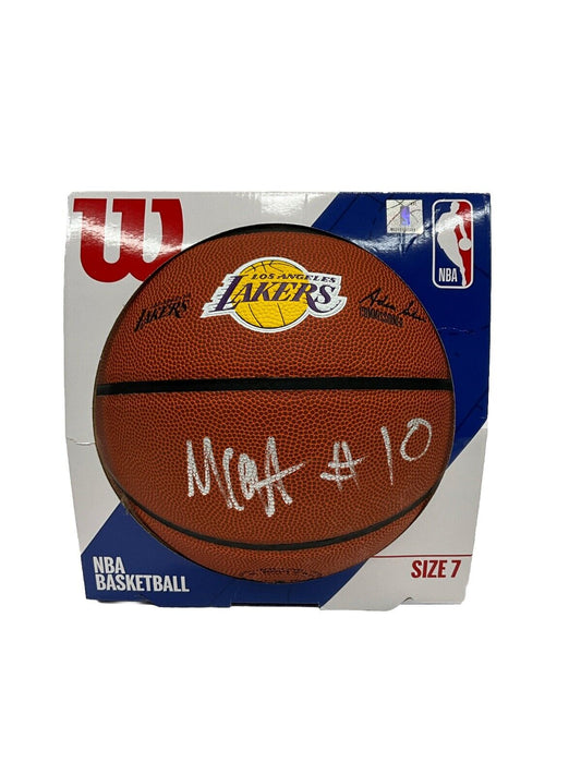 MAX CHRISTIE SIGNED LOS ANGELES LAKERS WILSON LOGO BASKETBALL PSA 2C95570