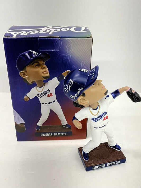 BRUSDAR GRATEROL SIGNED DODGERS BOBBLEHEAD "2020 WS CHAMPS, BAZOOKA" PSA 3C24654