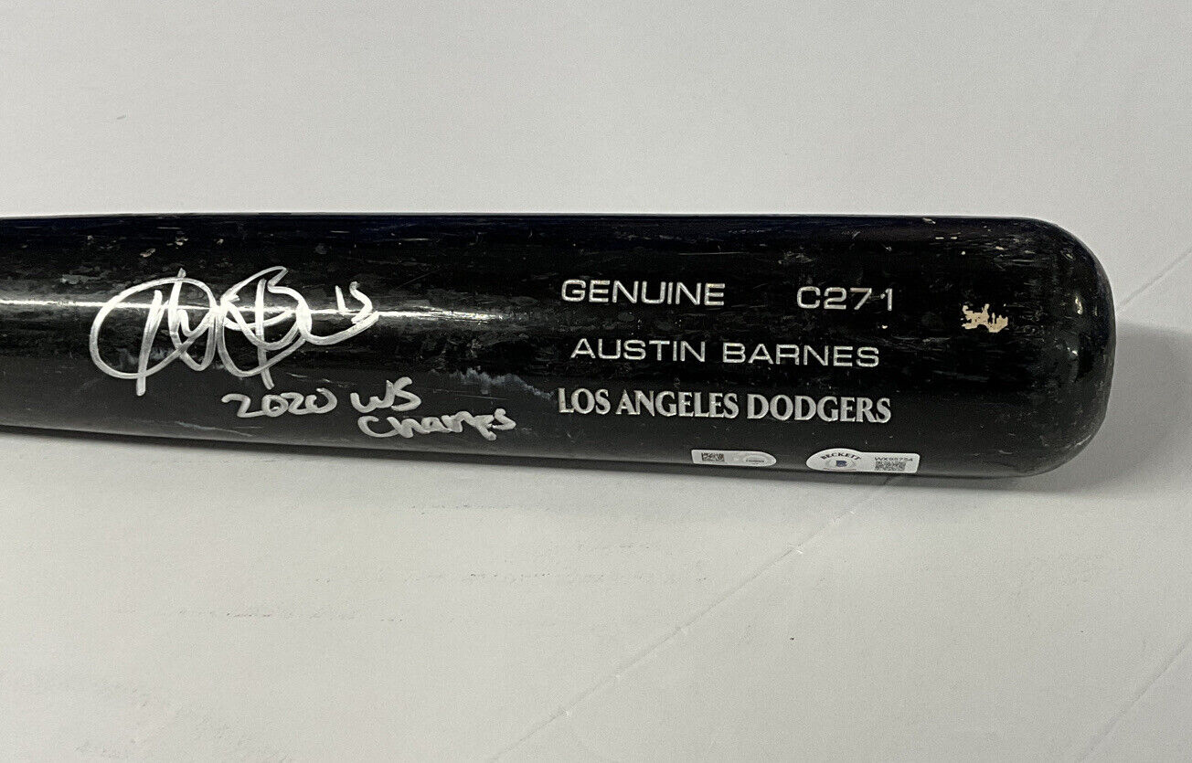 AUSTIN BARNES DODGERS SIGNED "TEAM ISSUED" LOUISVILLE SLUGGER BAT BAS WX95754