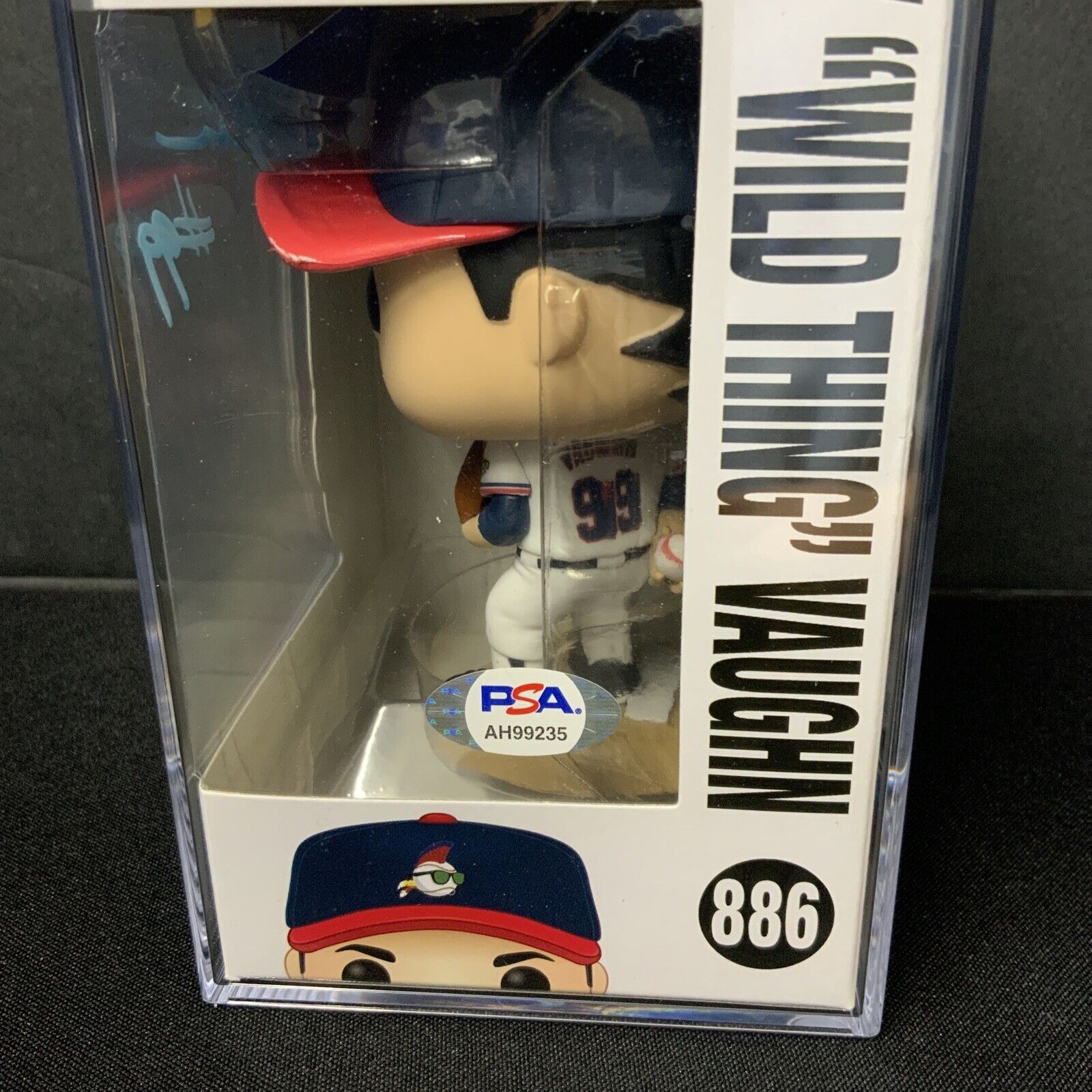 CHARLIE SHEEN SIGNED "RICKY VAUGHN" FUNKO POP  PSA SLABBED  AH99235