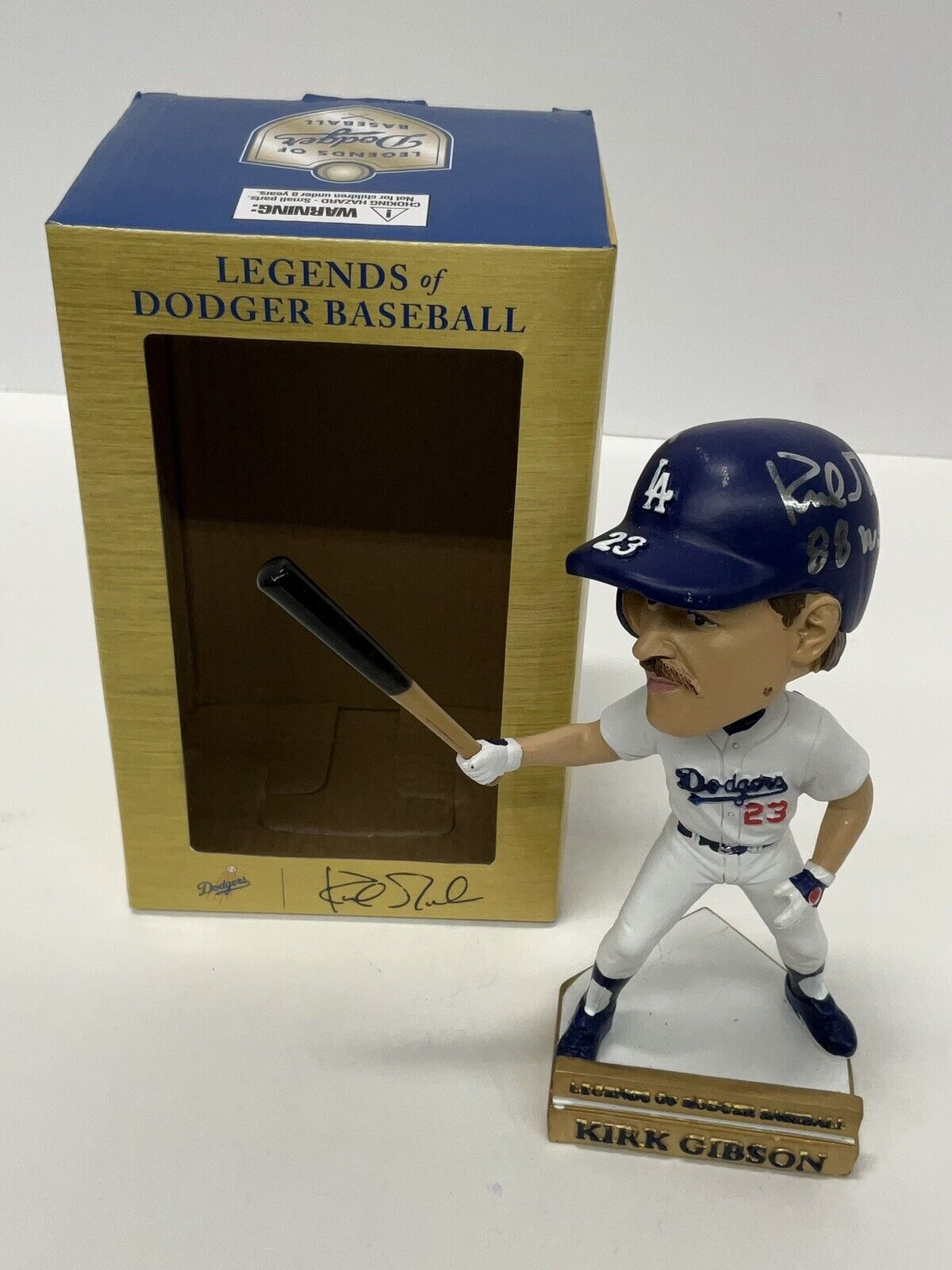 KIRK GIBSON DODGERS SIGNED 2019 SGA BOBBLEHEAD "88 WS WALK OFF HR" PSA 3T04231