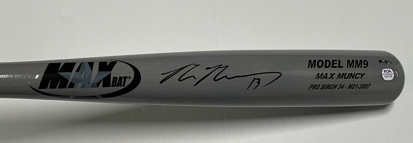 MAX MUNCY DODGERS WS CHAMPION SIGNED MAXBAT MM9 GAME MODEL BAT PSA 1C01743