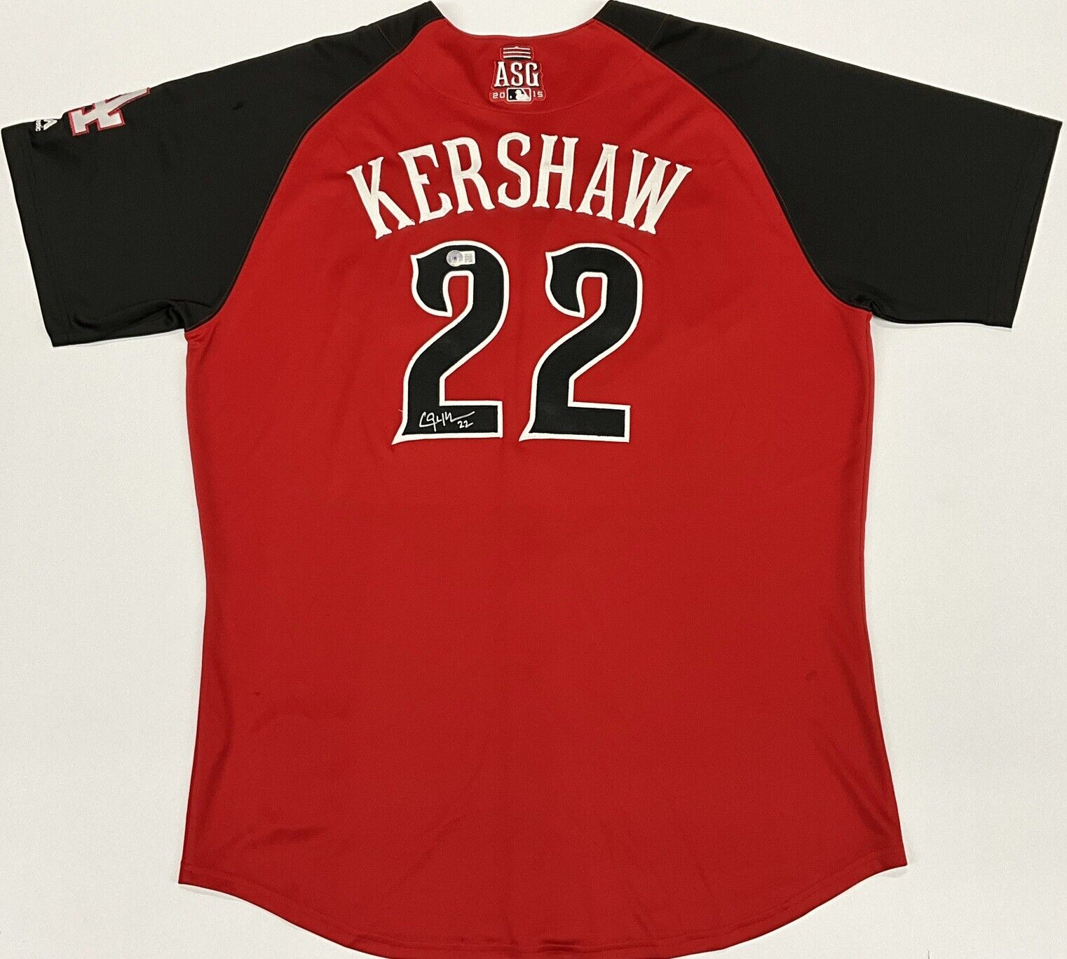 CLAYTON KERSHAW DODGERS SIGNED MAJESTIC 2015 ALL STAR GAME JERSEY BAS W341034