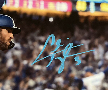 CHRIS TAYLOR DODGERS SIGNED 22X26 2021 WILD CARD GAME WALKOFF CANVAS BAS WZ59615