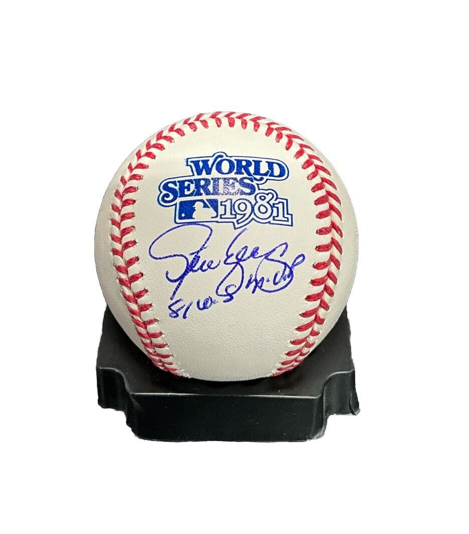 STEVE YEAGER DODGERS SIGNED 1981 WORLD SERIES BASEBALL "81 WS MVP" INS BECKETT