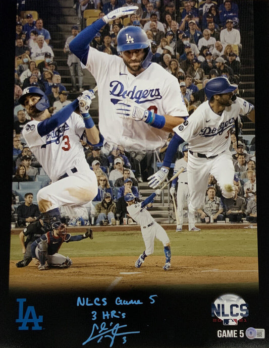 CHRIS TAYLOR DODGERS SIGNED 16X20 PHOTO EDIT "NLCS GAME 5 3 HR'S" INS BAS ITP