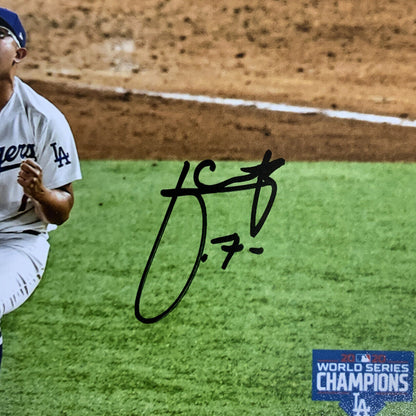 AUSTIN BARNES & JULIO URIAS DODGERS SIGNED 2020 WS LAST OUT 8X10 PHOTO BAS PSA