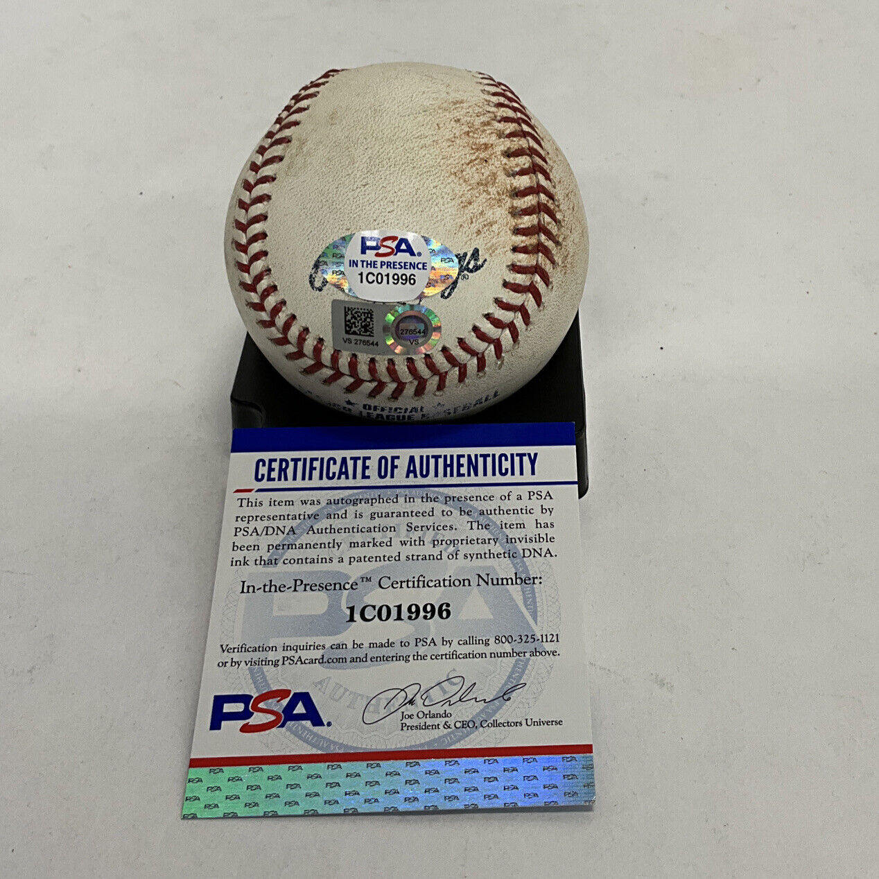 MAX MUNCY DODGERS SIGNED GAME USED BASEBALL "RBI SINGLE" INSCRIPTION PSA 1C01996