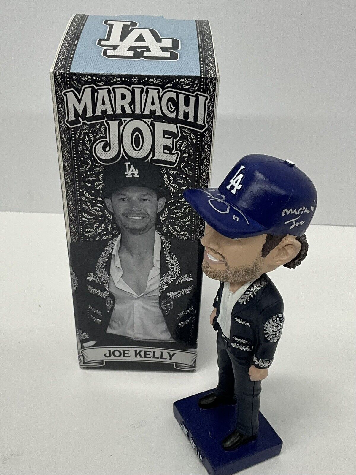 JOE KELLY SIGNED DODGERS 2023 SGA BOBBLEHEAD "MARIACHI JOE" INSCRIP PSA 2C74711