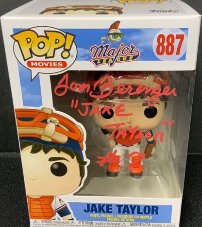 TOM BERENGER SIGNED "JAKE TAYLOR" MAJOR LEAGUE FUNKO POP #887 PSA AJ24235