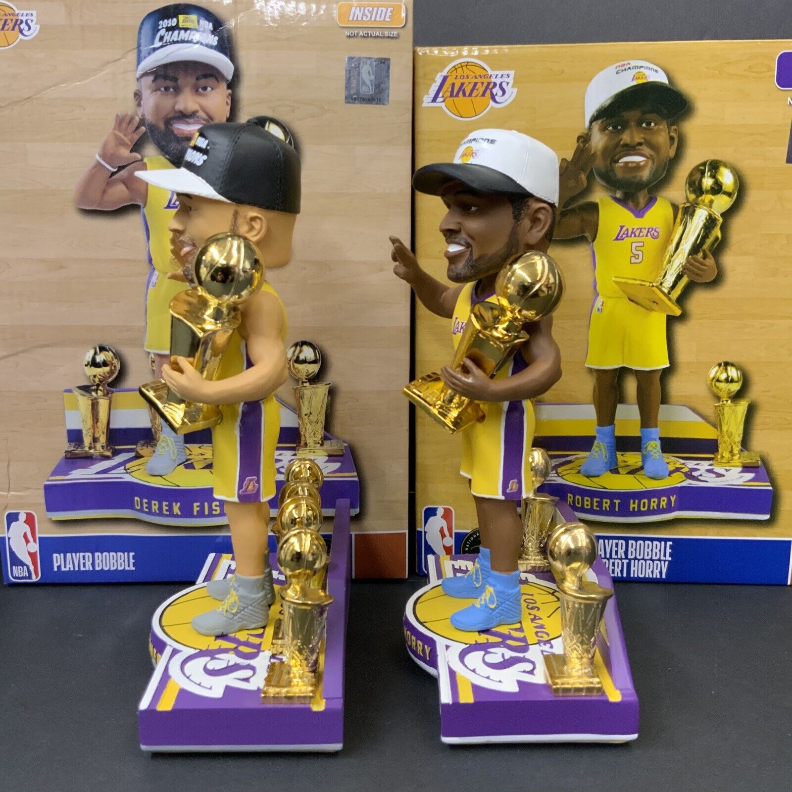 ROBERT HORRY & DEREK FISHER LAKERS NBA CHAMPIONSHIP LIMITED ED BOBBLEHEAD SET