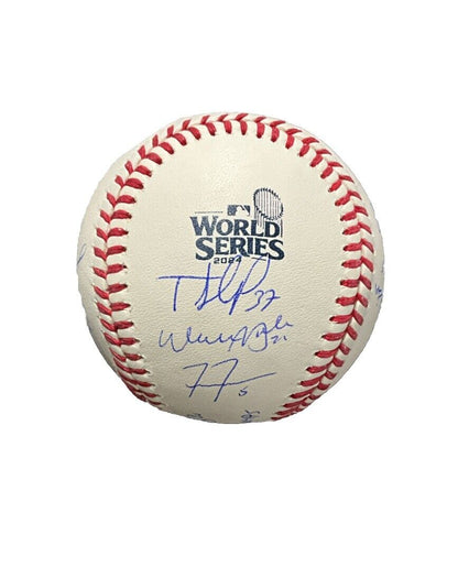 DODGERS SIGNED 2024 WORLD SERIES BALL 17 AUTOS FREEMAN TEO MUNCY BUEHLER PSA 070