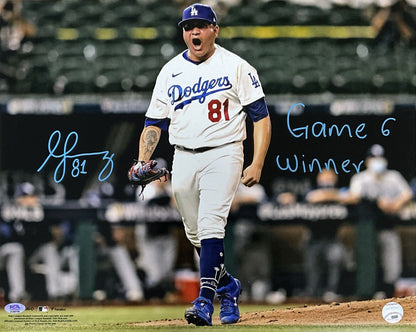 VICTOR GONZALEZ DODGERS SIGNED 2020 WS GAME 6 16X20 PHOTO "GAME 6 WINNER" PSA