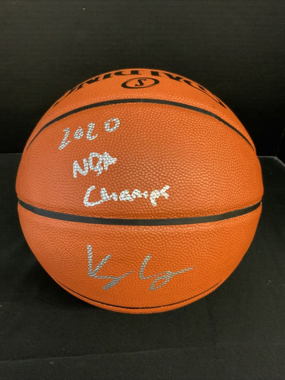 LAKERS KYLE KUZMA SIGNED SPALDING BASKETBALL "2020 NBA CHAMPS" PSA AI74993