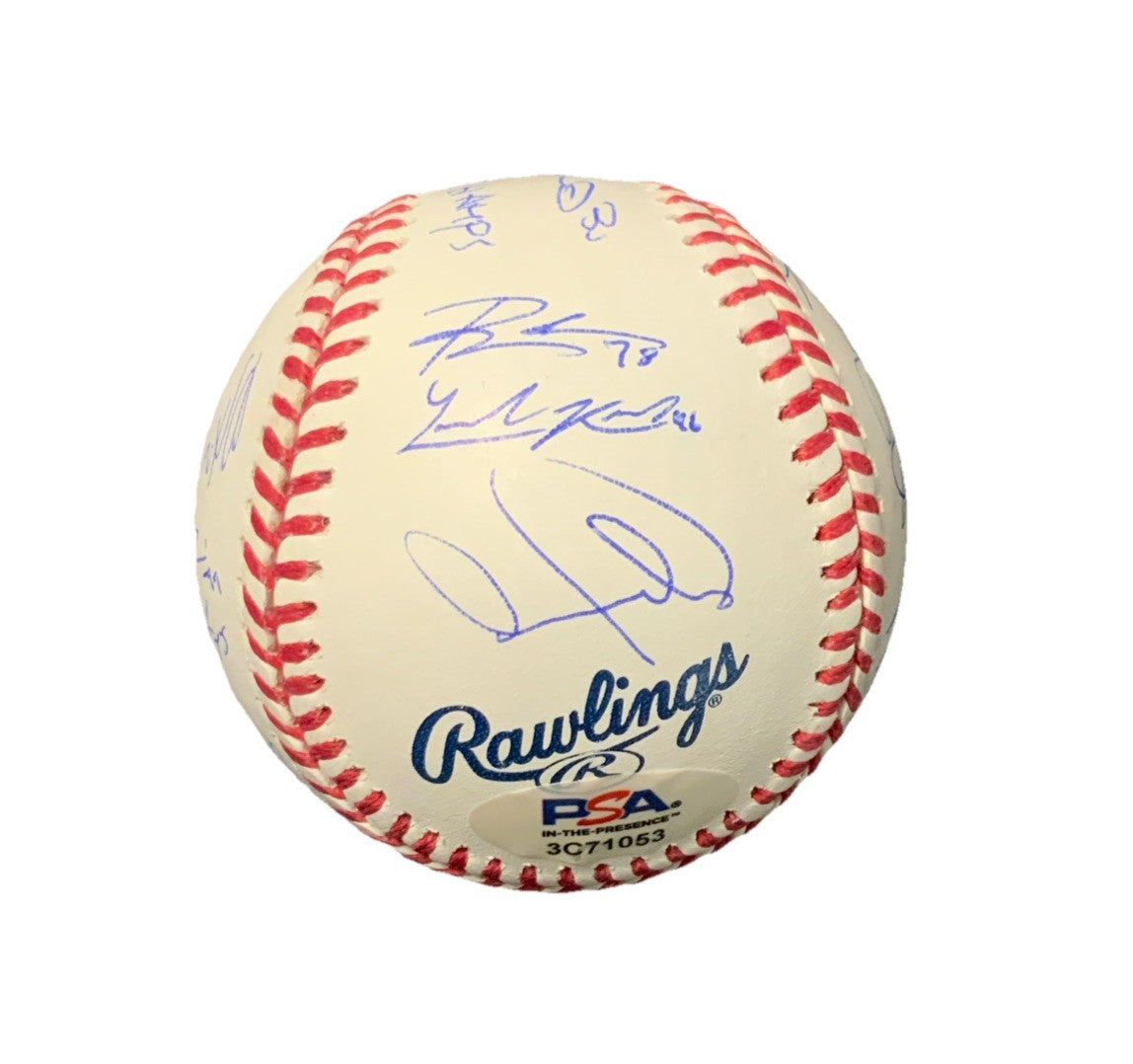 DODGERS SIGNED 2024 WORLD SERIES BALL 21 AUTOS FREEMAN TEO MUNCY BUEHLER PSA 053