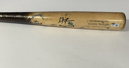 CHRIS TAYLOR DODGERS SIGNED GAME USED VICTUS BAT "2021 GAME USED" IN BAS WW26555